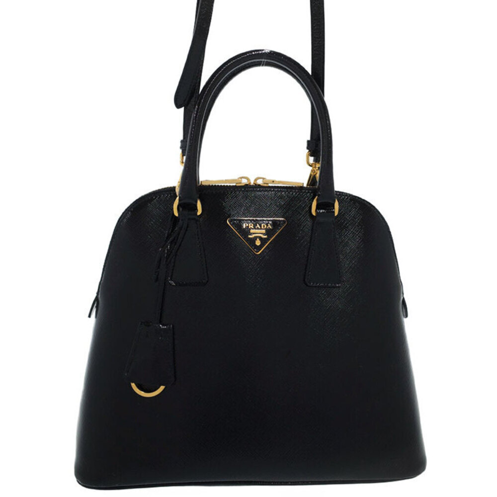 Prada Saffiano Lux Leather Promenade Bag 2way Black